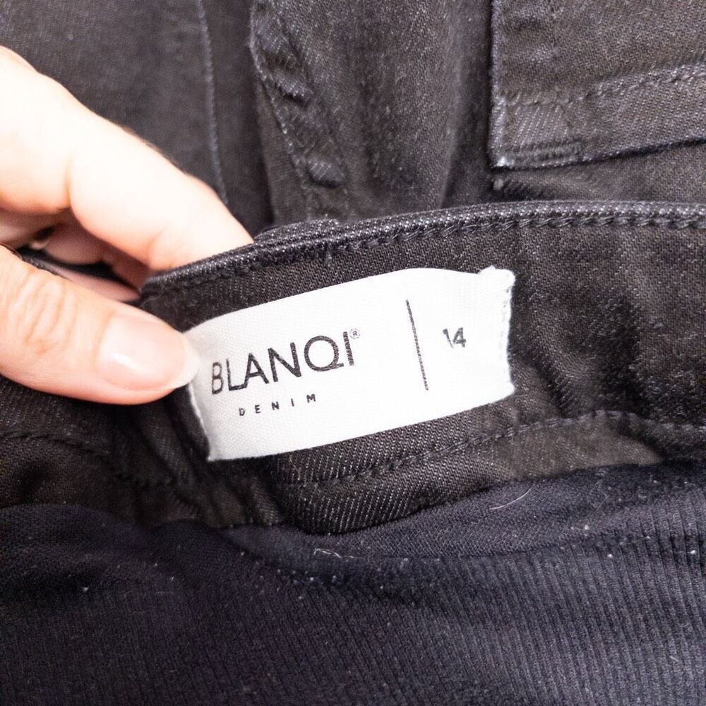Blanqi Maternity Denim Jeans Black Skinny Over-Belly Panel Distressed Size 14 - Picture 8 of 9